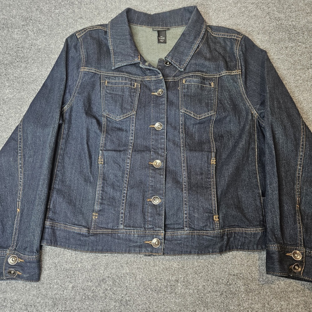 Lane Bryant Womens Trucker Jacket Plus Size 24 Blue  Denim Casual Transitional